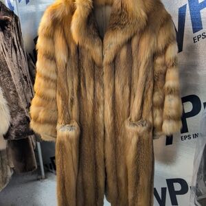 Luxurious Brown Red fox Fur Coat